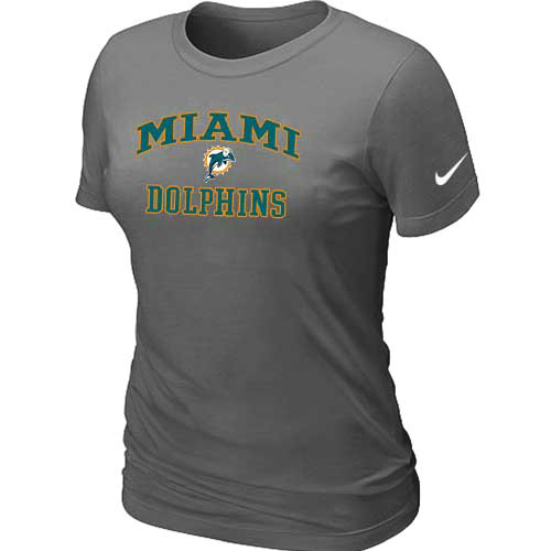 Miami Dolphins Women's Heart & Soul D.Grey T-Shirt