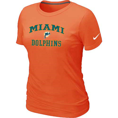 Miami Dolphins Women's Heart & Soul Orange T-Shirt