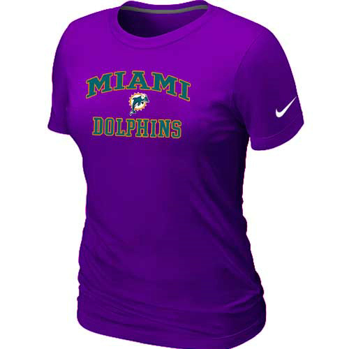 Miami Dolphins Women's Heart & Soul Purple T-Shirt
