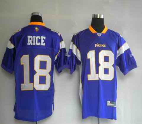 Minnesota Vikings 18 Rice Purple Jerseys