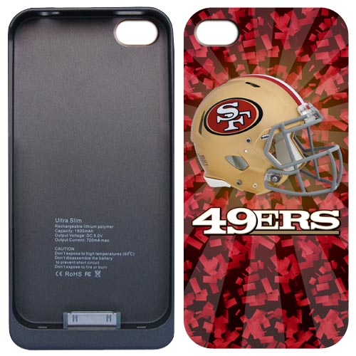 NFL 49ers Iphone 4&4S External Protective Battery Case