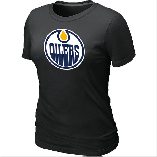 NHL Edmonton Oilers Women's Big & Tall Logo Black T-Shirt