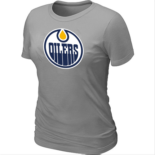 NHL Edmonton Oilers Women's Big & Tall Logo L.Grey T-Shirt