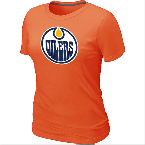 NHL Edmonton Oilers Women's Big & Tall Logo Orange T-Shirt