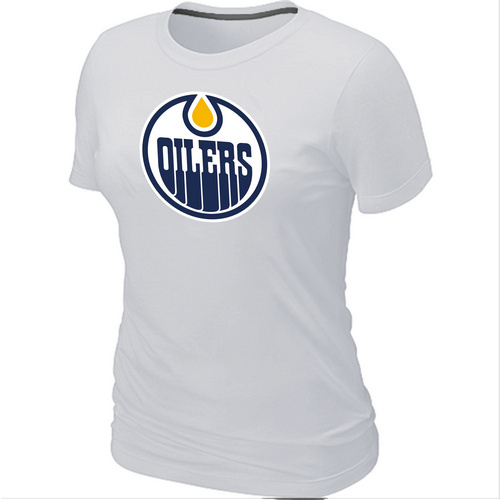 NHL Edmonton Oilers Women's Big & Tall Logo White T-Shirt