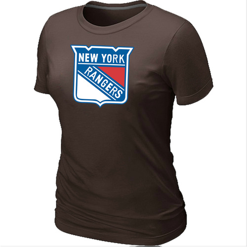 NHL New York Rangers Big & Tall Women's Logo Brown T-Shirt