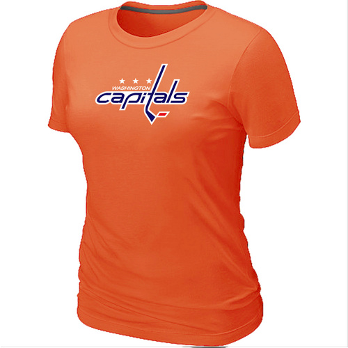 NHL Washington Capitals Big & Tall Women's Logo Orange T-Shirt