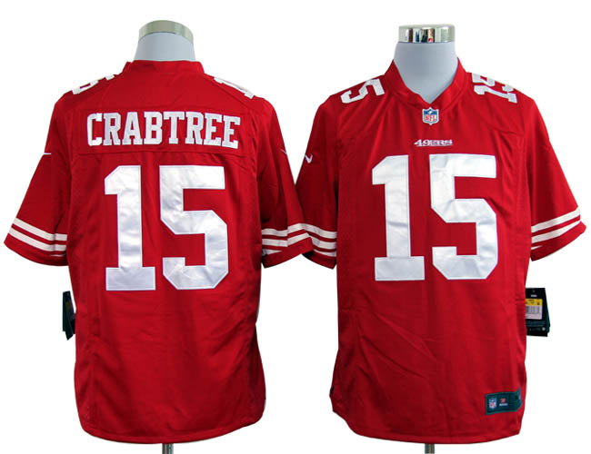NIKE 49ers 15 CRABTREE red game Jerseys