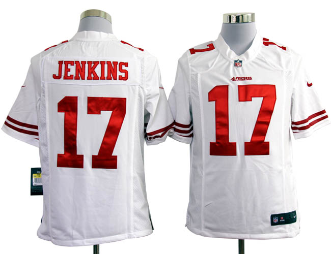NIKE 49ers 17 Jenkins White Game jerseys