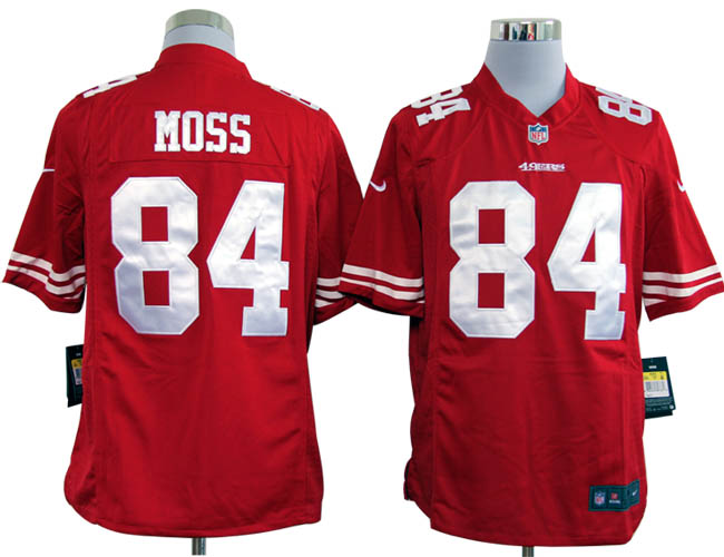 NIKE 49ers 84 MOSS red game Jerseys