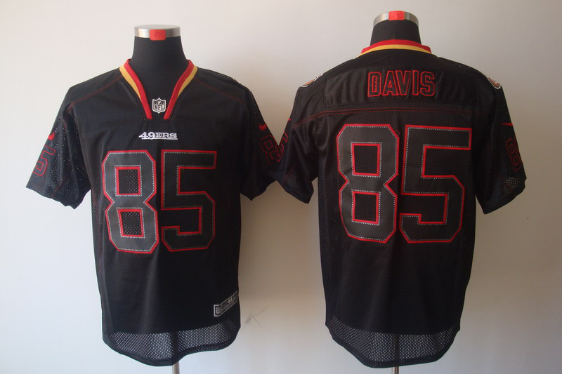 NIKE 49ers 85 DAVIS Black Elite Jerseys