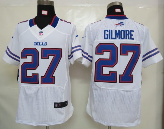 NIKE Bills 27 Gilmore White Elite Jerseys