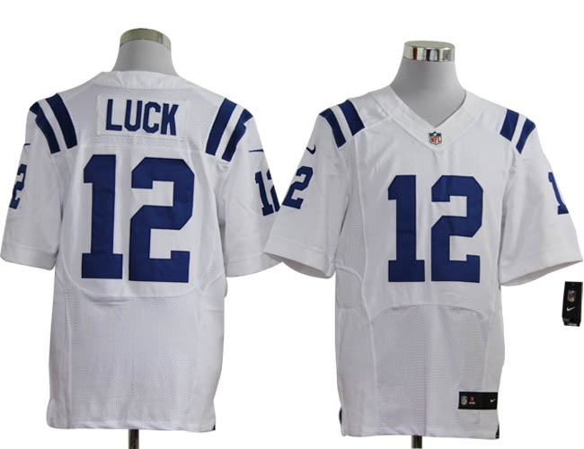 Nike Colts 12 Andrew Luck White Elite Jersey