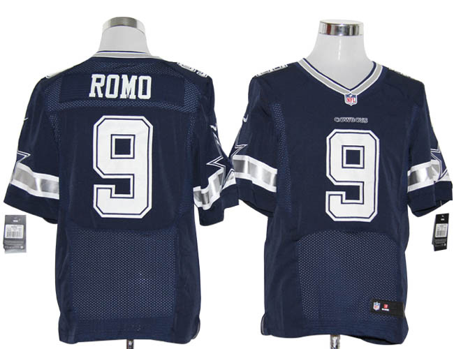 Nike Cowboys 9 Tony Romo Blue Elite Jersey