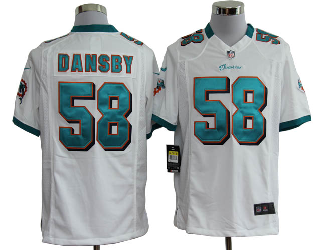 NIKE Dolphins 58 Dansby White Game Jersey