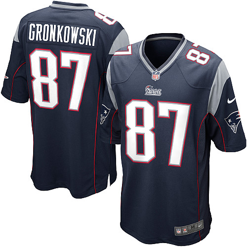 Nike Patriots 87 Rob Gronkowski Blue Game Jersey