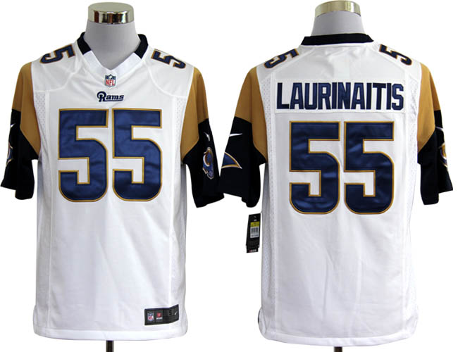 Nike Rams 55 Laurinaitis White Game Jersey