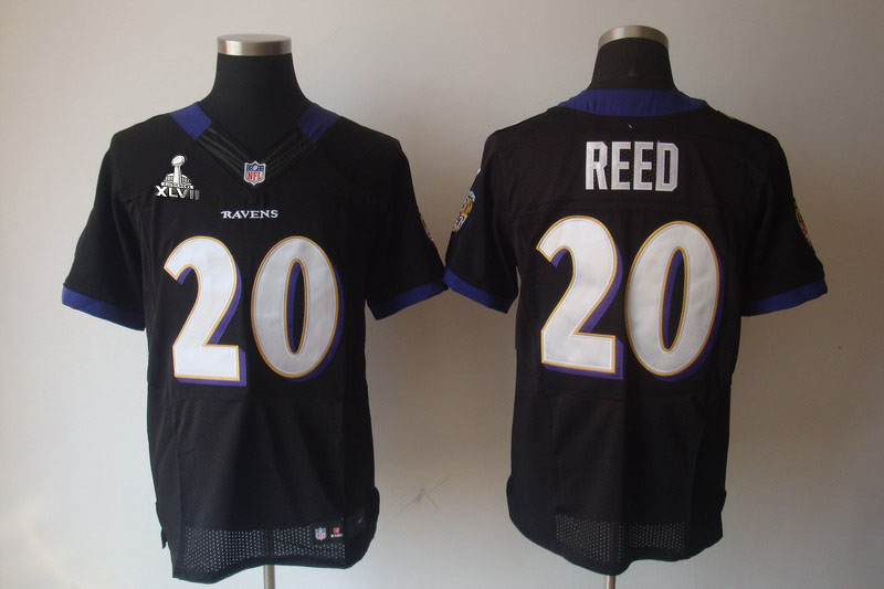 NIKE Ravens 20 REED black Elite 2013 Super Bowl XLVII Jersey