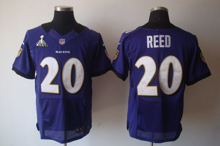 NIKE Ravens 20 REED purple Elite 2013 Super Bowl XLVII Jersey
