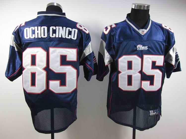 New England Patriots 85 Ochocinco blue Jerseys