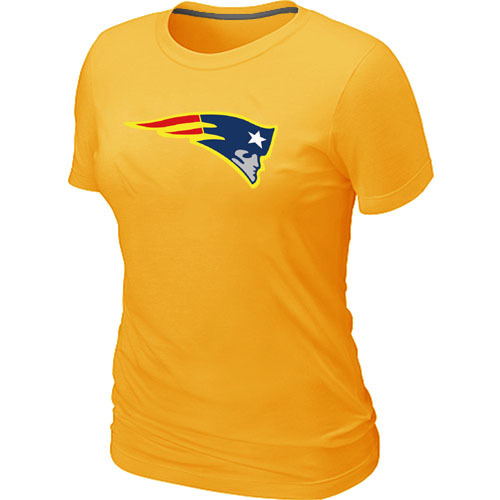 New England Patriots Neon Logo Charcoal Yellow Women's T-shirt