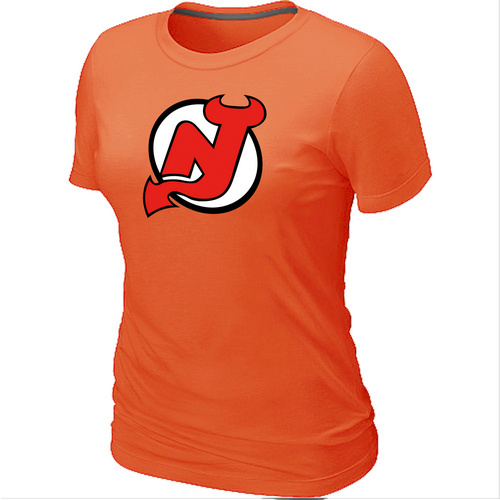 New Jersey Devils Big & Tall Women's Logo Orange T-Shirt
