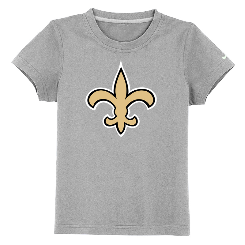 New Orleans Saints Authentic Logo Youth T-Shirt Grey