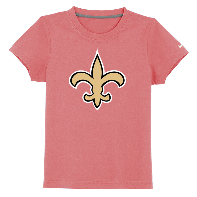 New Orleans Saints Authentic Logo Youth T-Shirt Pink