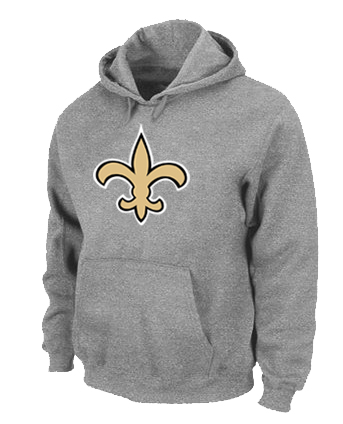 New Orleans Saints Logo Pullover Hoodie Grey