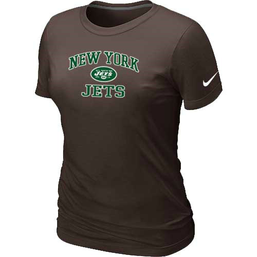 New York Jets Women's Heart & Soul Brown T-Shirt