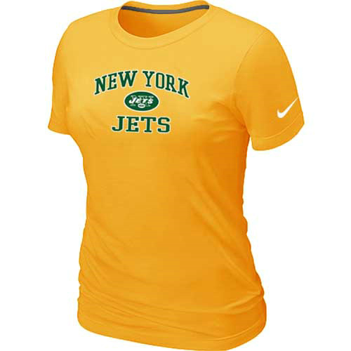 New York Jets Women's Heart & Soul Yellow T-Shirt