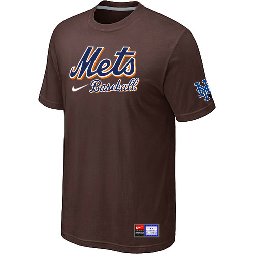 New York Mets Brown Nike Short Sleeve Practice T-Shirt