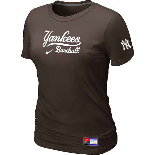 New York Yankees Nike Women's Brown Short Sleeve Practice T-Shirt
