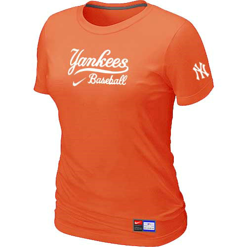 New York Yankees Nike Women's Orange Short Sleeve Practice T-Shirt