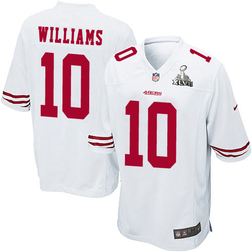 Nike 49ers 10 Kyle Williams White Game 2013 Super Bowl XLVII Jersey