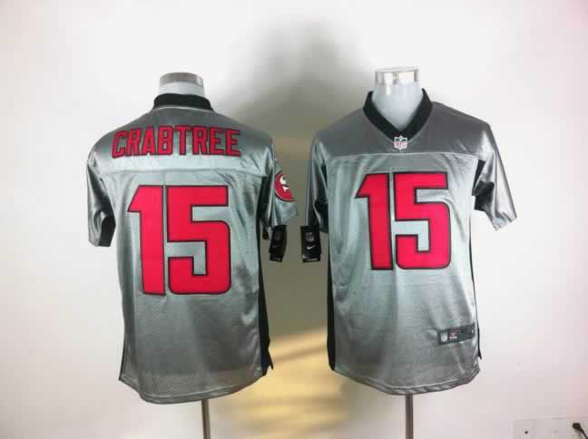 Nike 49ers 15 Crabtree Grey Elite Jerseys