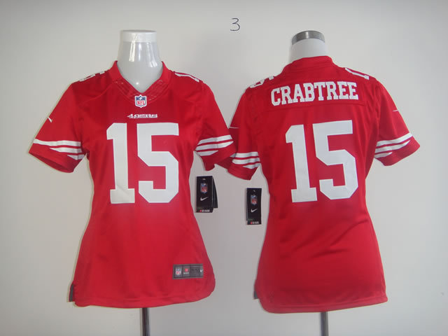 Nike 49ers 15 Crabtree Red Women Limited Jerseys