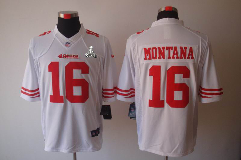 Nike 49ers 16 Montana White Limited 2013 Super Bowl XLVII Jersey