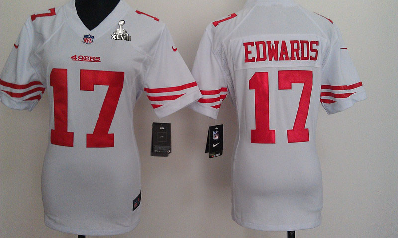 Nike 49ers 17 Edward White Women Game 2013 Super Bowl XLVII Jersey