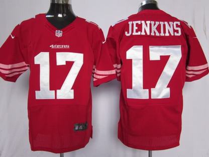 Nike 49ers 17 Jenkins Red Elite Jerseys