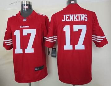 Nike 49ers 17 Jenkins Red Limited Jerseys