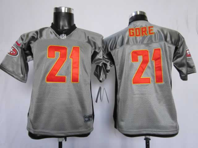 Nike 49ers 21 Gore Grey Kids Elite Jerseys