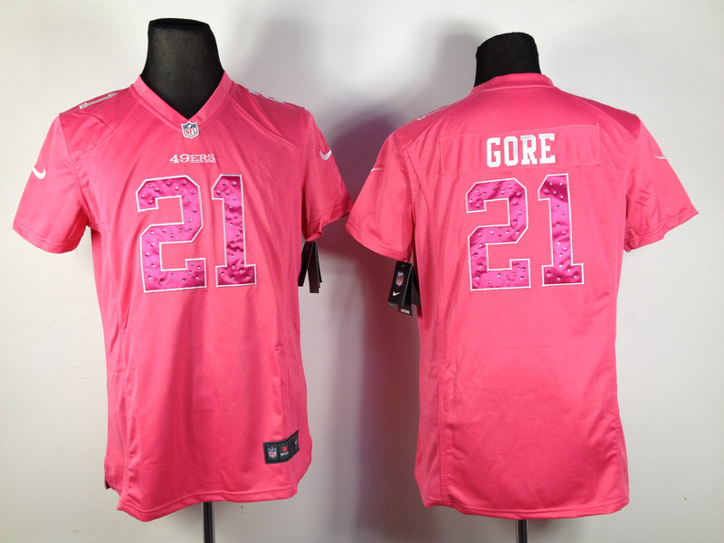 Nike 49ers 21 Gore Pink Women Jerseys
