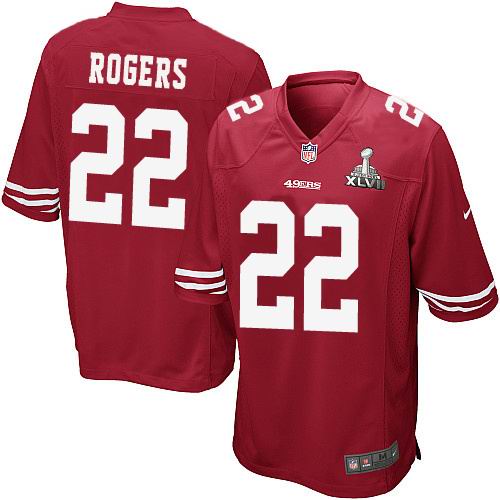 Nike 49ers 22 Rogers red Game 2013 Super Bowl XLVII Jersey
