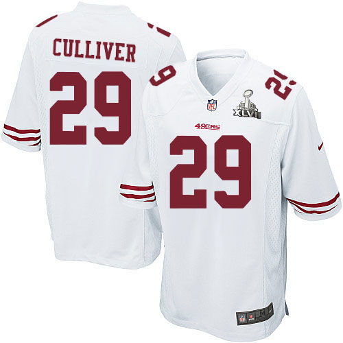 Nike 49ers 29 Chris Culliver White Game 2013 Super Bowl XLVII Jersey