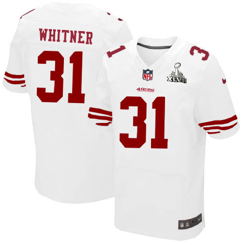 Nike 49ers 31 Donte Whitner White Elite 2013 Super Bowl XLVII Jersey