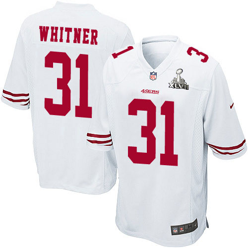 Nike 49ers 31 Donte Whitner White Game 2013 Super Bowl XLVII Jersey