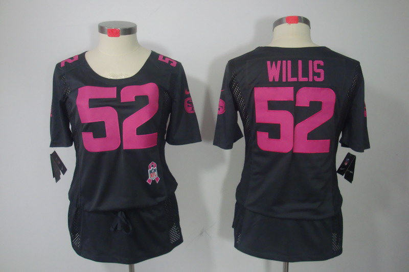 Nike 49ers 52 Willis Grey Women Elite Skirts
