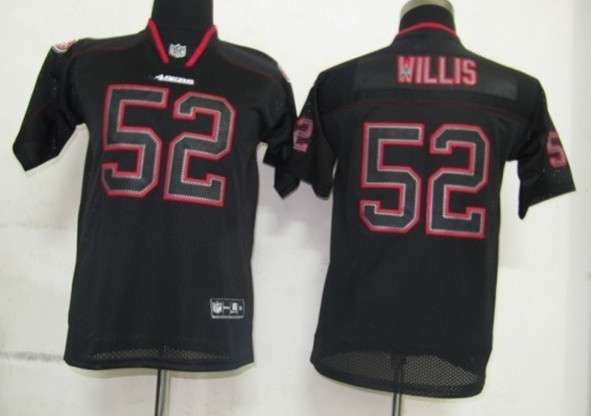 Nike 49ers 52 Willis Lights Out Black Elite Kids Jerseys
