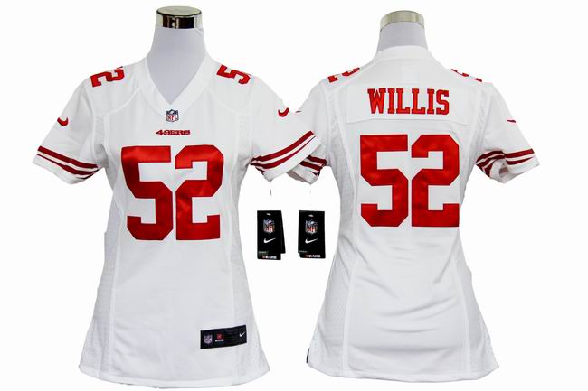 Nike 49ers 52 Willis White Women Game Jerseys